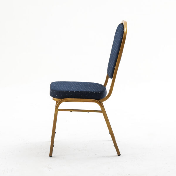 Banketstoel GALA Blauw - Stapelbaar, frame van goudkleurig staal, bekleding 6 cm - Afbeelding 3