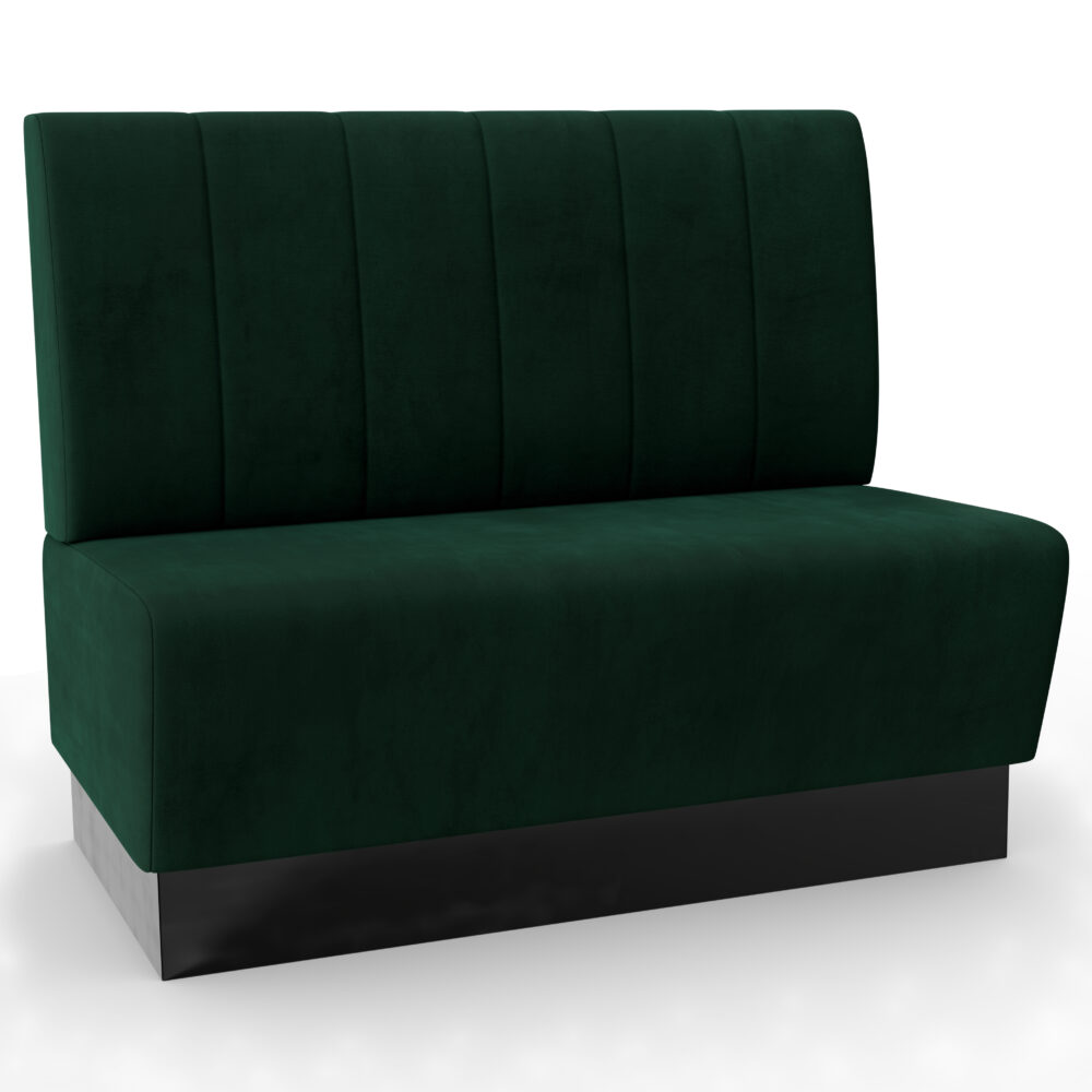 Horeca bankje Amsterdam | 120 cm breed | Fluwelen stof: groen | Verticaal gestreept | Eetbankje