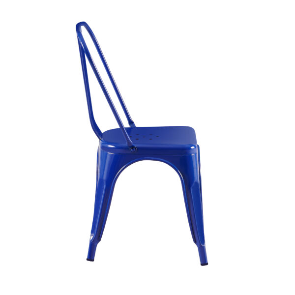 Industriële stoel Ferro blauw | stoel in Tolix-stijl | stapelbaar - Afbeelding 3