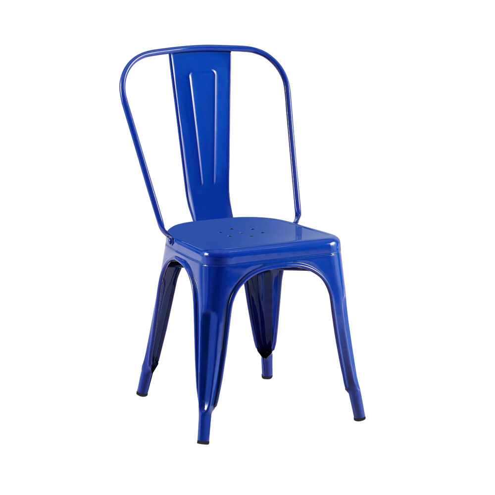 Industriële stoel Ferro blauw | stoel in Tolix-stijl | stapelbaar