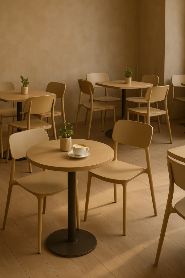 Terrasstoel Mini Capri beige | Gastro stoel buiten stapelbaar - Afbeelding 3