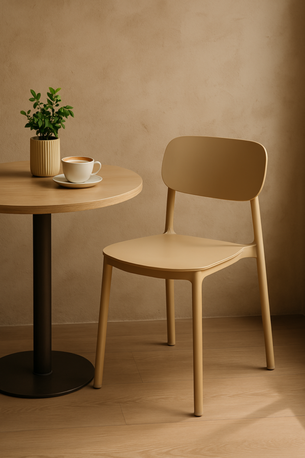 Terrasstoel Mini Capri beige | Gastro stoel buiten stapelbaar - Afbeelding 4