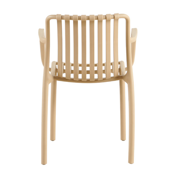 Terrasstoel Bianca beige met armleuningen | Gastro stoel buiten stapelbaar - Afbeelding 4
