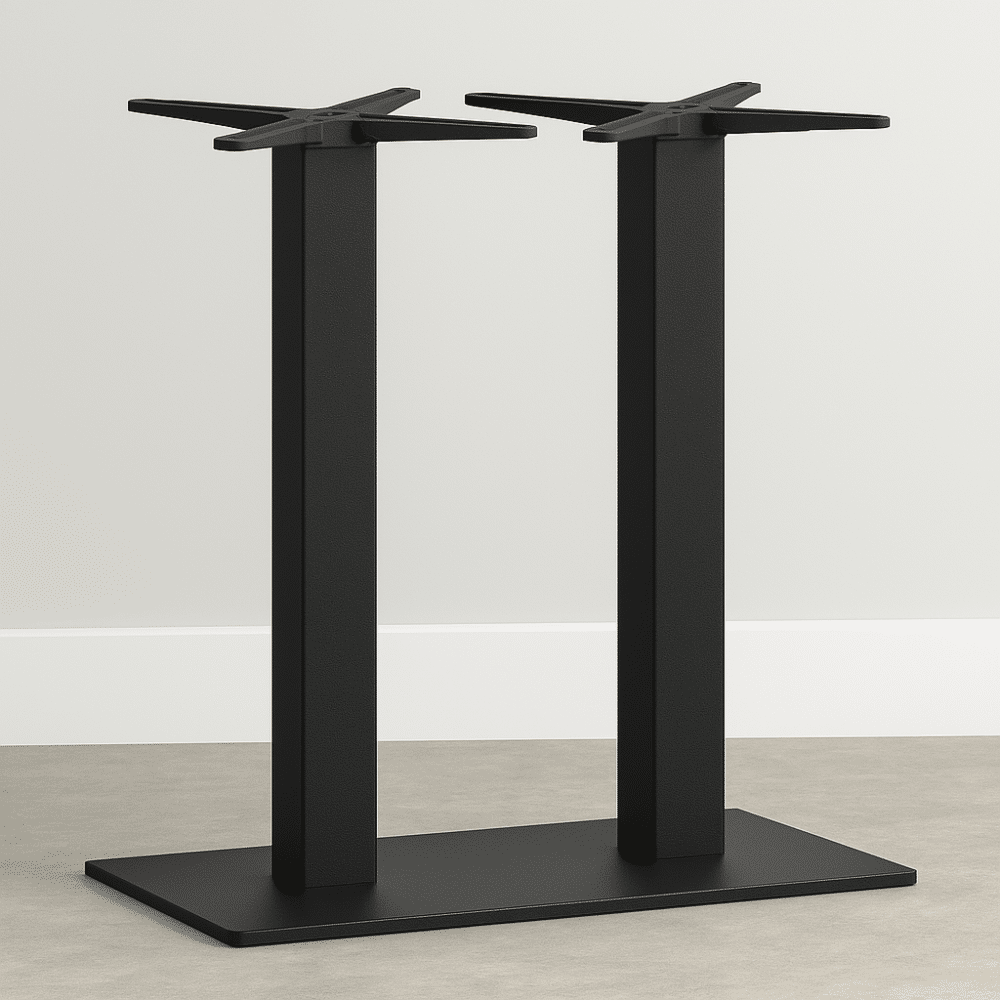 Gietijzeren tafelframe dubbel | vlakke bodemplaat 40cm x 70 cm