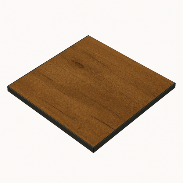 Horeca tafelblad | noten karamel | 80x80 cm