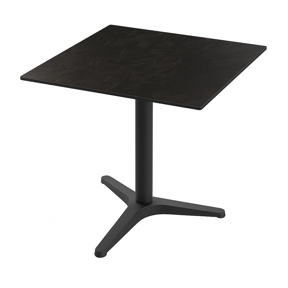 Horeca terrastafel NICO | 80x80 cm | HPL Compact donker leisteen