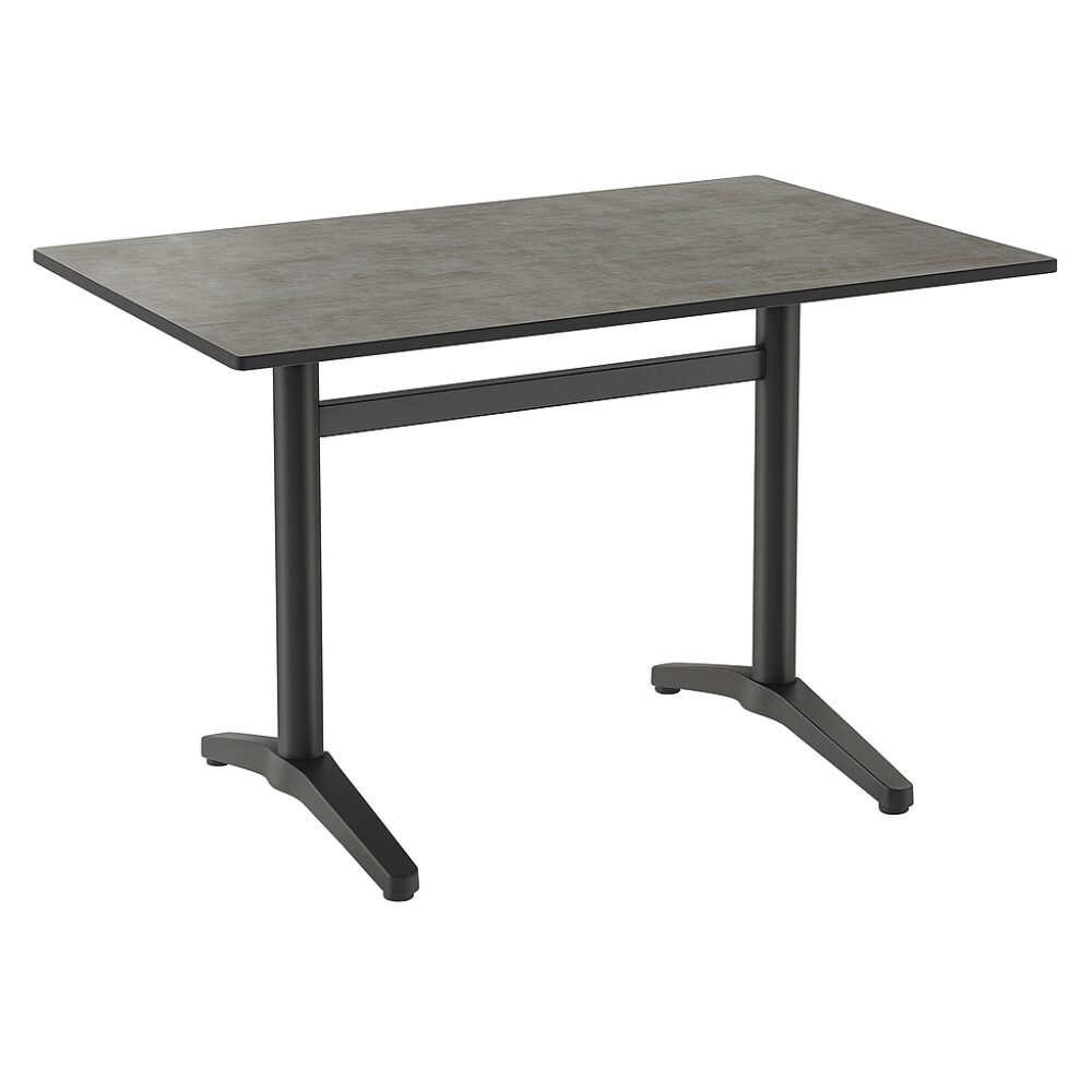 Horeca terras tafel Richard Dubbel | 120x80 cm | HPL Compact Cement Grijs