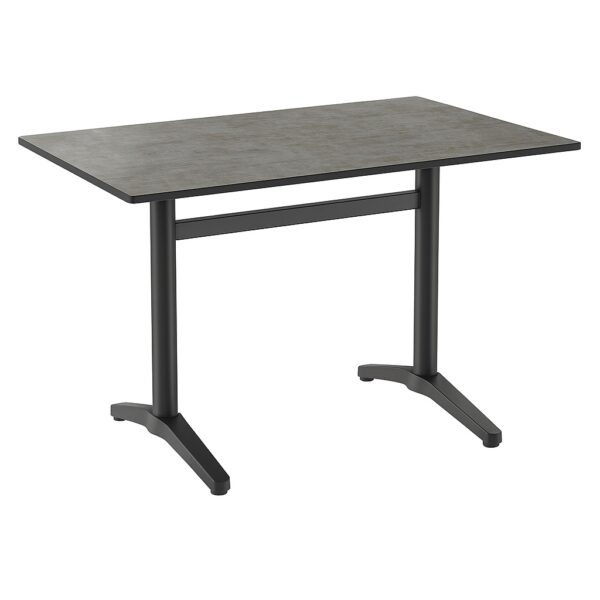 Horeca terras tafel Richard Dubbel | 120x80 cm | HPL Compact Cement Grijs