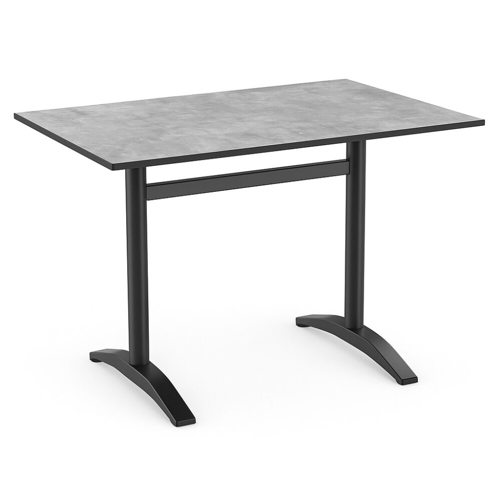 Horeca terras tafel Rene Double | opvouwbaar | 120x70 cm | HPL Compact Beton Grijs | Made in Germany
