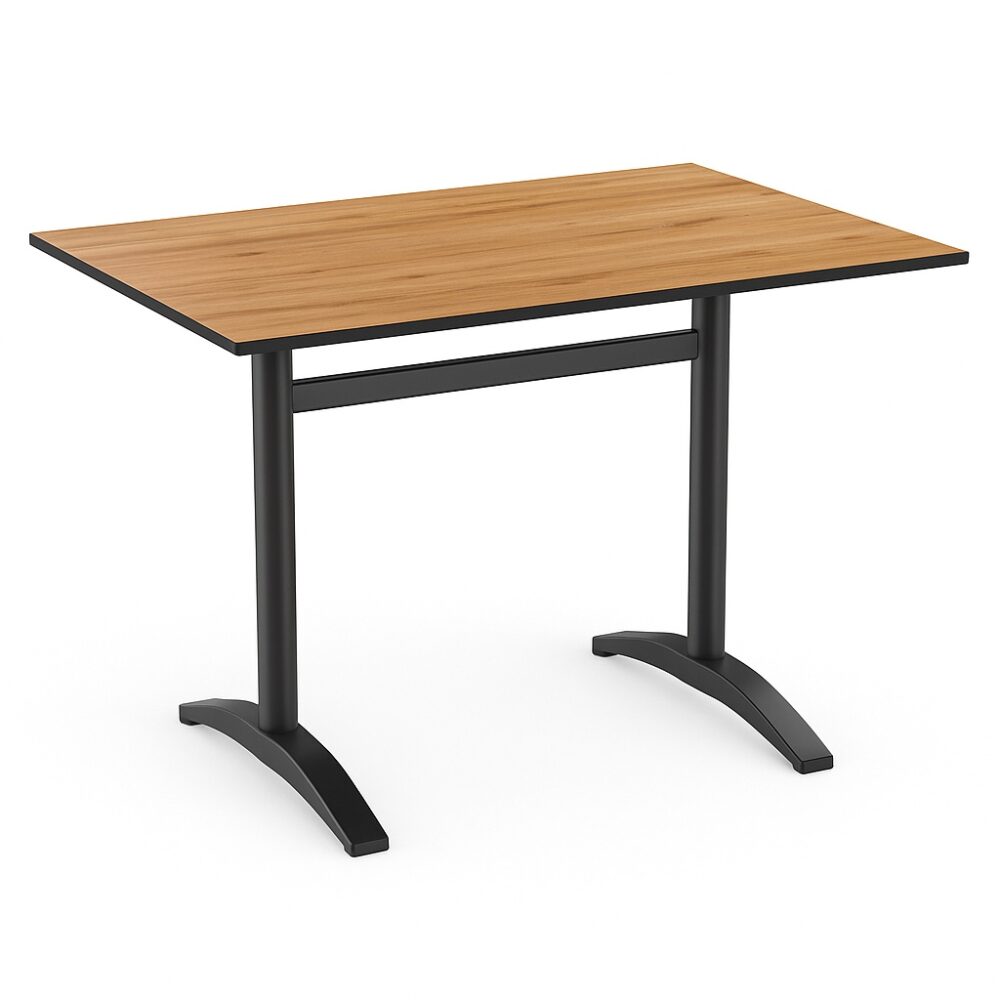 Horeca terras tafel Rene Double | opvouwbaar | 120x70 cm | HPL Compact natuurlijk eiken | Made in Germany