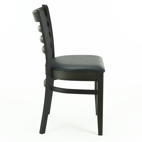 Hugo bistrostoel | zwart | gestoffeerde houten stoel met steunen - Afbeelding 2