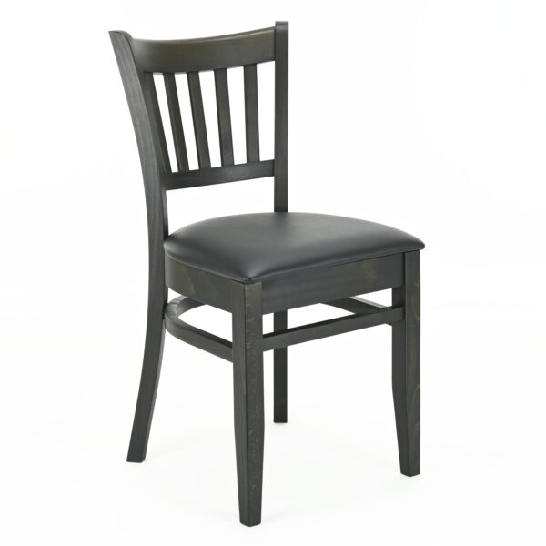Quentin bistrostoel | zwart | gestoffeerde houten stoel met steunen
