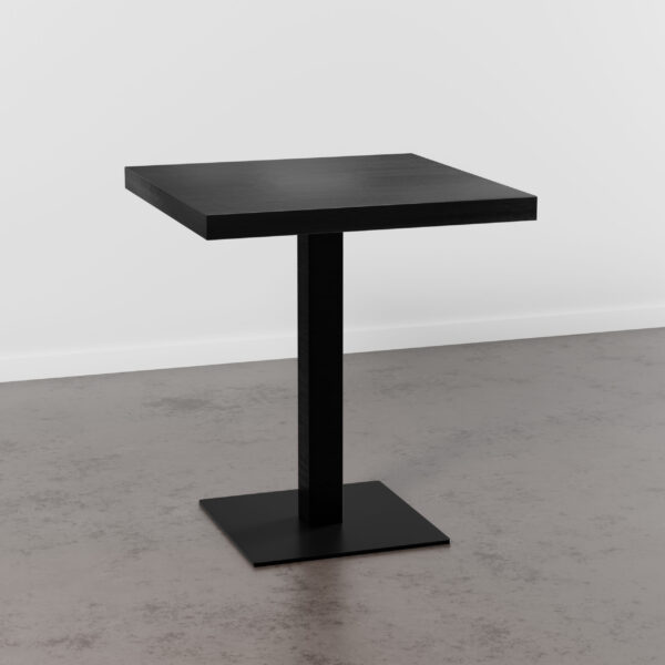 Horecatafel 60x60 cm | donker houtlook | gietijzeren onderstel Horeca tafel vierkant