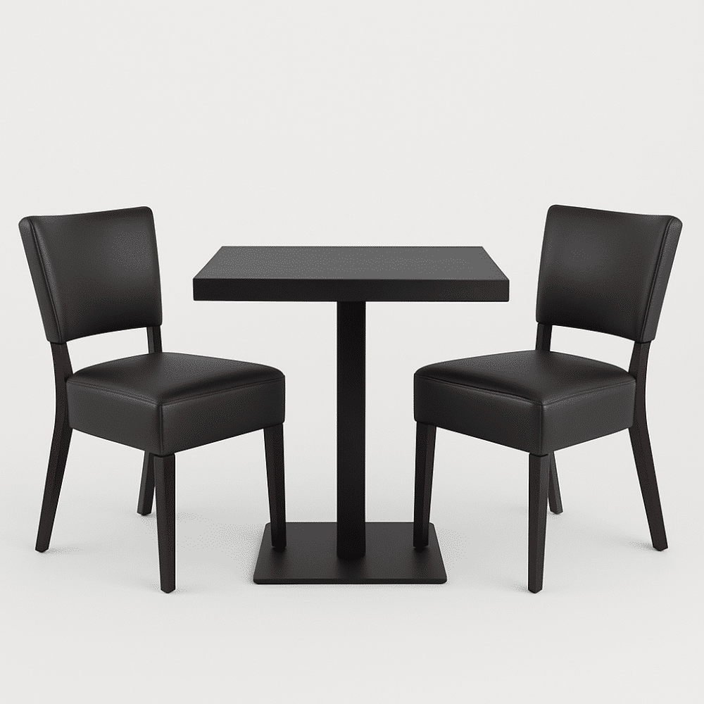 Horeca eetset "Lagos" met tafel 70x70 cm & 2 stoelen - Ideaal voor restaurant, café, bar, bistro