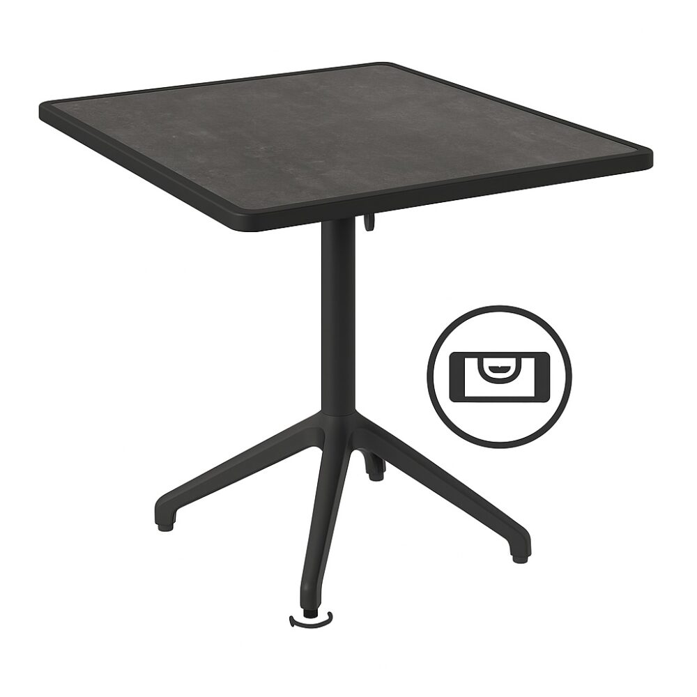 Horeca terrastafel Luna Wiebelvrij | 70x70 cm | Resalit koper | opvouwbaar | zelfinstellend