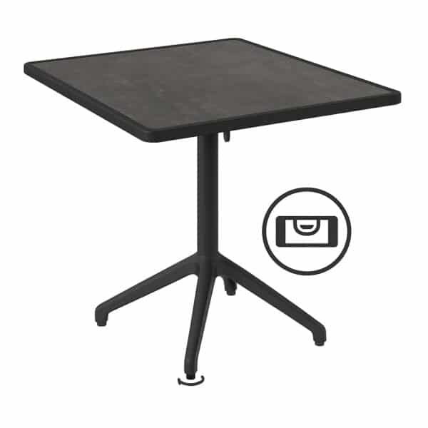 Horeca terrastafel Luna Wiebelvrij | 70x70 cm | Resalit koper | opvouwbaar | zelfinstellend