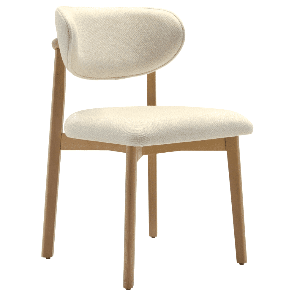 Gastrostoel Caya | massief houten stoel | gestoffeerd | crème