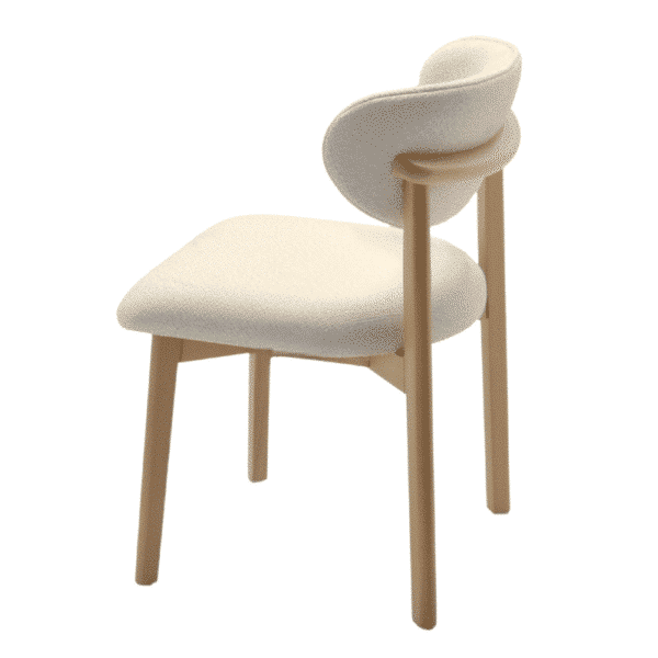 Gastrostoel Caya | massief houten stoel | gestoffeerd | crème - Afbeelding 2