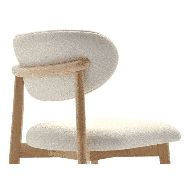 Gastrostoel Caya | massief houten stoel | gestoffeerd | crème - Afbeelding 3