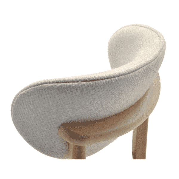 Gastrostoel Caya | massief houten stoel | gestoffeerd | crème - Afbeelding 4