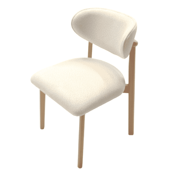 Gastrostoel Caya | massief houten stoel | gestoffeerd | crème - Afbeelding 5