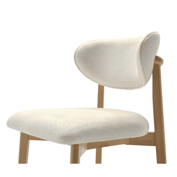 Gastrostoel Caya | massief houten stoel | gestoffeerd | crème - Afbeelding 6