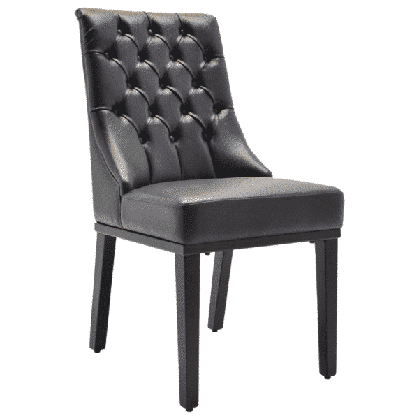 Riga I massief houten stoel | zwart | Chesterfield
