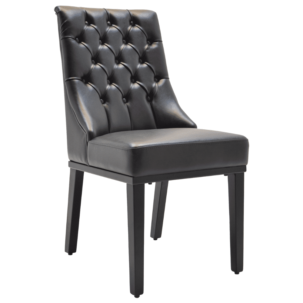 Riga I massief houten stoel | zwart | Chesterfield