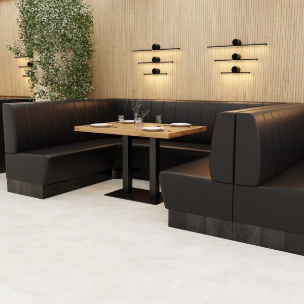 CHR Banket Amsterdam | 100 cm groot | Noir | Verticale randen | Dinerbanket - Afbeelding 4