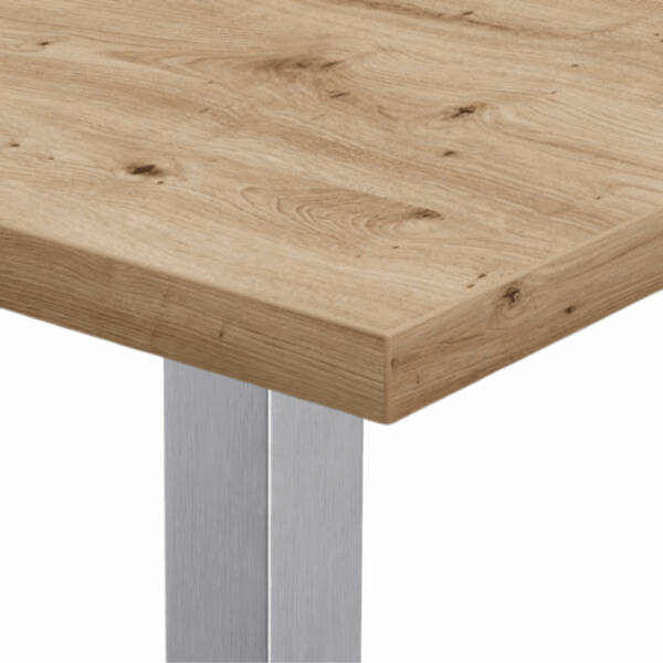 Horeca bartafel 120x70 cm | eiken Artisan | roestvrij stalen onderstel - Afbeelding 3