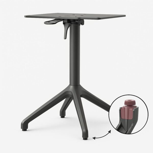 Onderstel voor buitentafel Zelfstellend | Luna Wiebelvrij | Aluminium in zwart | Opvouwbaar - Afbeelding 9