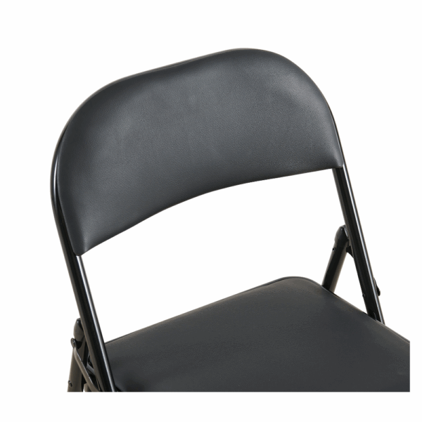 Set van 6 klapstoelen Fiona gestoffeerd | zwart | leer | commerciële stoel - Afbeelding 4