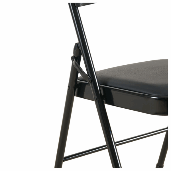 Set van 6 klapstoelen Fiona gestoffeerd | zwart | leer | commerciële stoel - Afbeelding 5