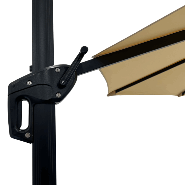 Horeca zweefparasol Bari Beige, Ø 300 cm, 8 stokjes, in hoogte verstelbaar, 360° draaibaar, 210 g/m² polyester, waterafstotend, zonder valletje - Afbeelding 6