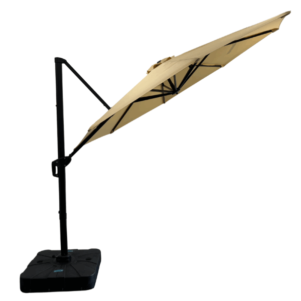 Horeca zweefparasol Bari Beige, Ø 300 cm, 8 stokjes, in hoogte verstelbaar, 360° draaibaar, 210 g/m² polyester, waterafstotend, zonder valletje - Afbeelding 3