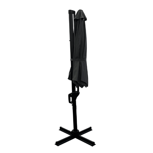 Horeca zweefparasol Bari grijs, Ø 300 cm, 8 stokjes, in hoogte verstelbaar, 360° draaibaar, 210 g/m² polyester, waterafstotend, zonder vallijn - Afbeelding 5