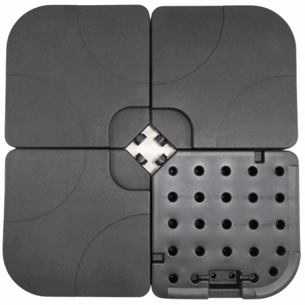 Paraplubak | 4-delig zwart | 100×100 cm | tot 80?kg | HDPE - Afbeelding 2
