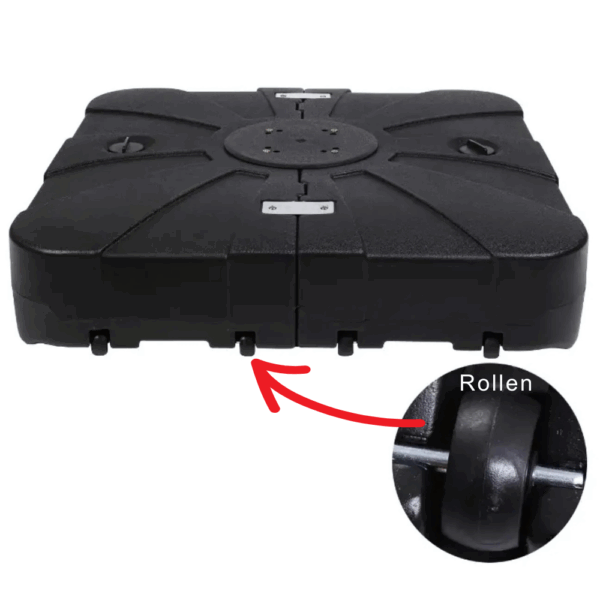 Parasolvoetplaat zwart | 85×85 cm | HDPE | Vulbaar tot 130 kg - Afbeelding 4
