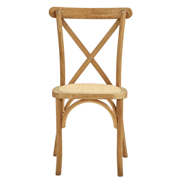 Nina | Crossback houten stoel | rotan zitting | stapelbaar - Afbeelding 2