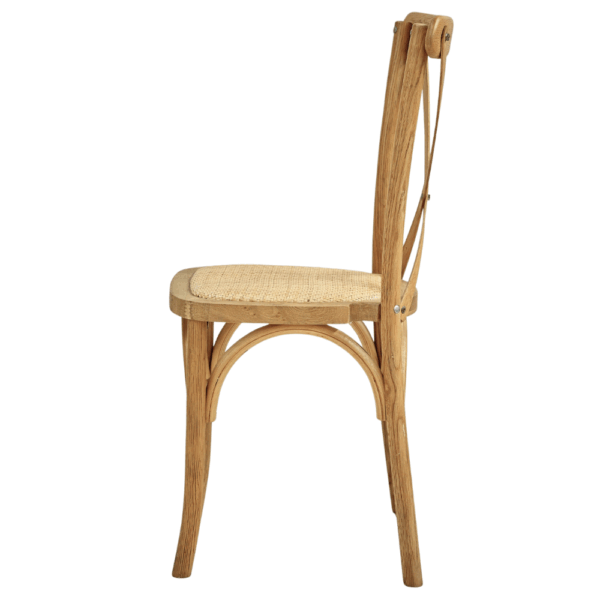 Nina | Crossback houten stoel | rotan zitting | stapelbaar - Afbeelding 3