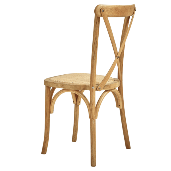 Nina | Crossback houten stoel | rotan zitting | stapelbaar - Afbeelding 4