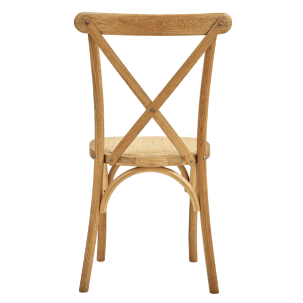 Nina | Crossback houten stoel | rotan zitting | stapelbaar - Afbeelding 5