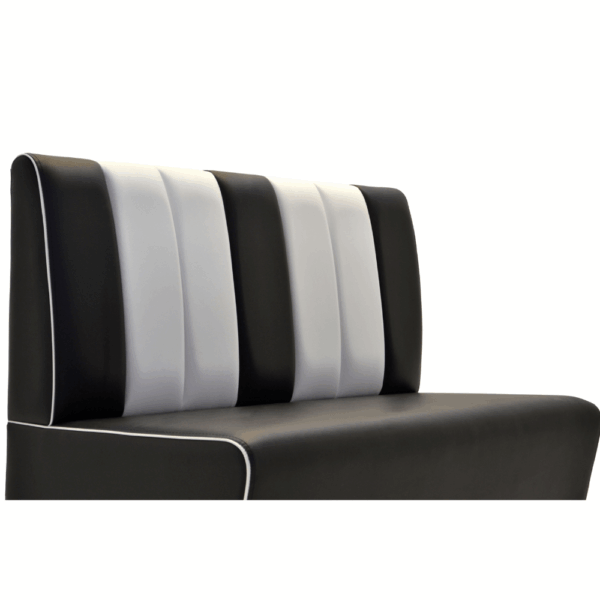 Horeca bank Americano Retro | Diner bank zwart-wit | 140 cm breed | Amerikaanse bank - Afbeelding 2