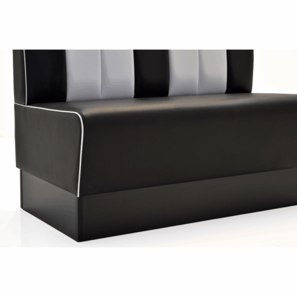 Horeca bank Americano Retro | Diner bank zwart-wit | 140 cm breed | Amerikaanse bank - Afbeelding 3