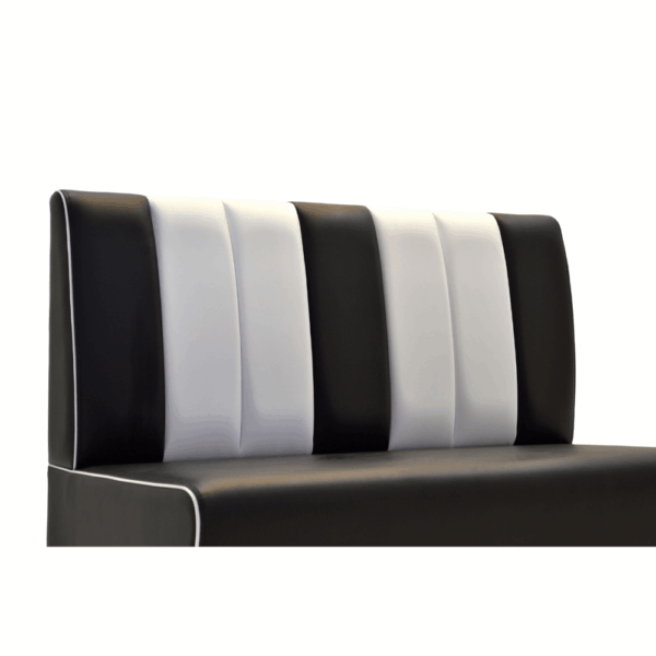 Horeca bank Americano Retro | Diner bank zwart-wit | 140 cm breed | Amerikaanse bank - Afbeelding 4