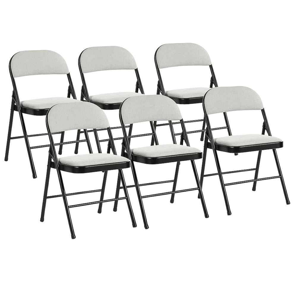 Set van 6 Fiona | Multifunctionele klapstoel gestoffeerd | Lichtgroene bezoekersstoel