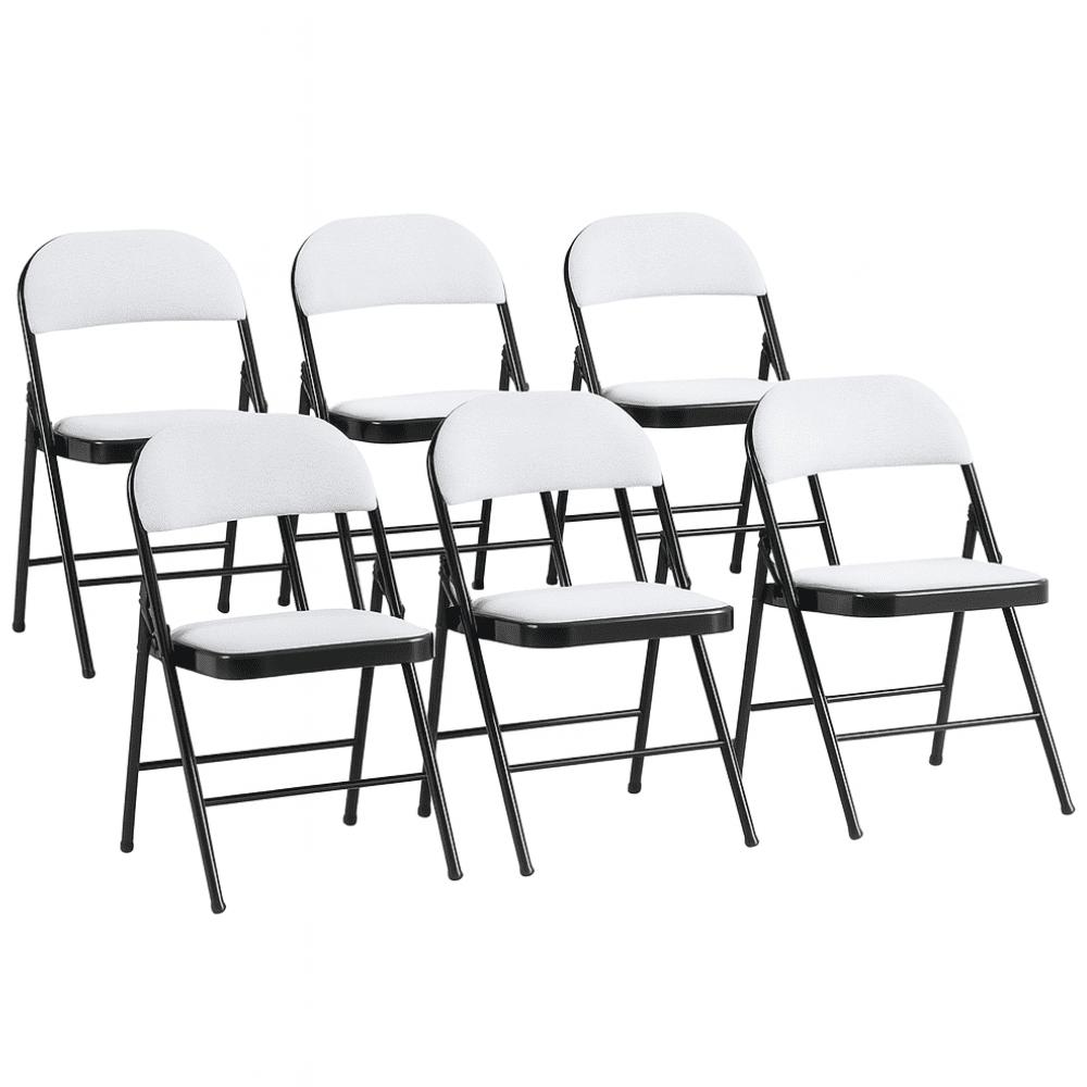 Set van 6 Fiona | multifunctionele klapstoel gestoffeerd | wit | evenementenstoel