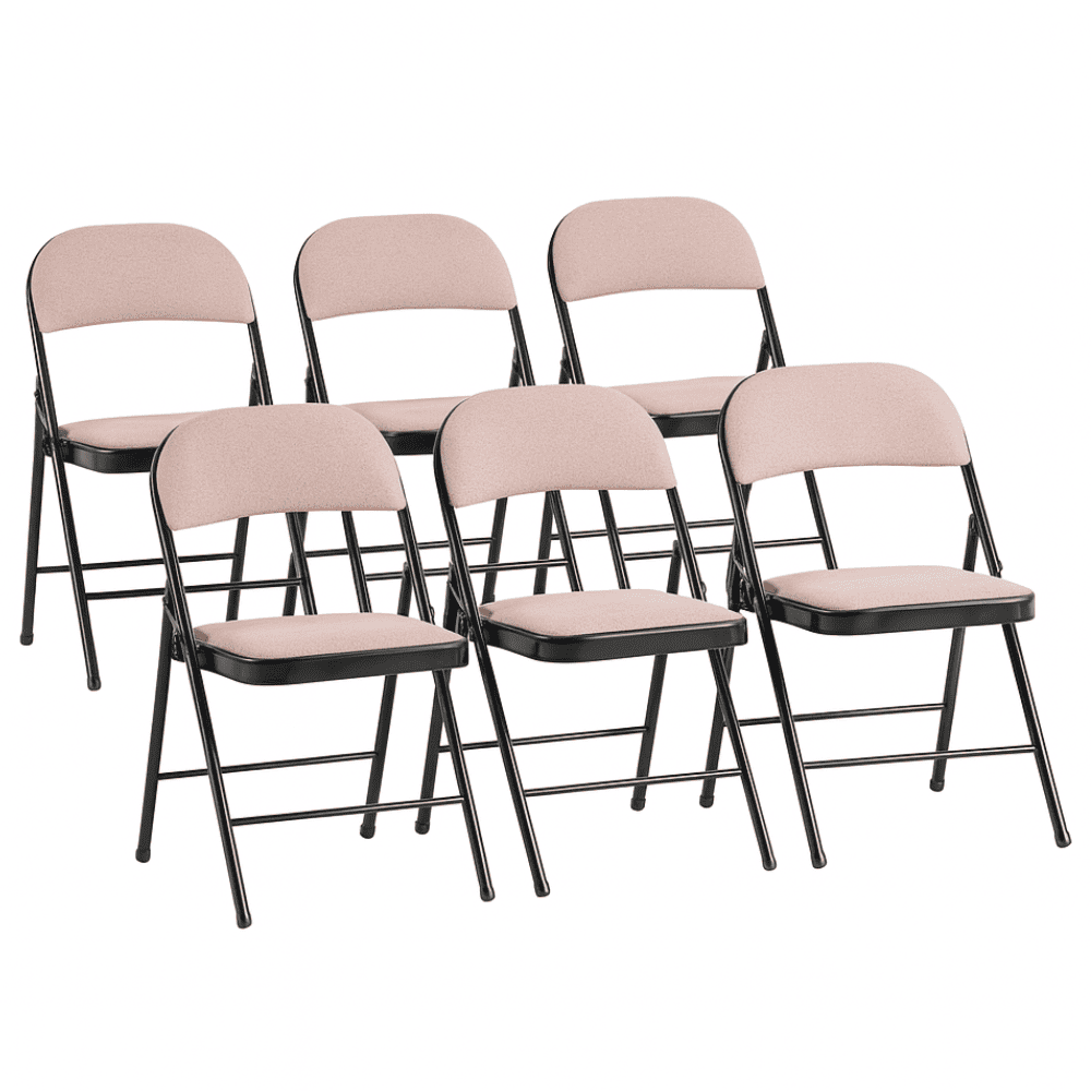 Set van 6 Fiona | Multifunctionele klapstoel gestoffeerd | Roze