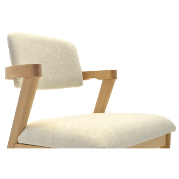 Gastrostoel Nava | massief hout | gestoffeerd | crème - Afbeelding 3