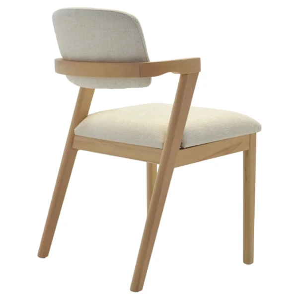 Gastrostoel Nava | massief hout | gestoffeerd | crème - Afbeelding 2